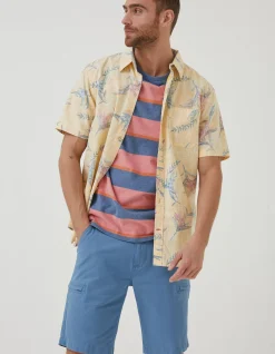 FatFace Paradise Print Shirt Washed Yellow Clearance
