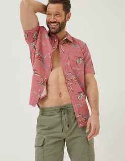 FatFace Paradise Print Shirt Rose Pink Discount