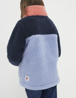 FatFace Parker Fleece Half Neck Sweatshirt Blue Outlet
