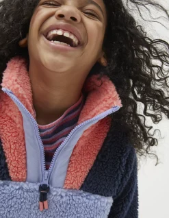 FatFace Parker Fleece Half Neck Sweatshirt Blue Outlet