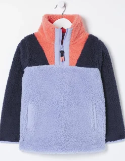 FatFace Parker Fleece Half Neck Sweatshirt Blue Outlet