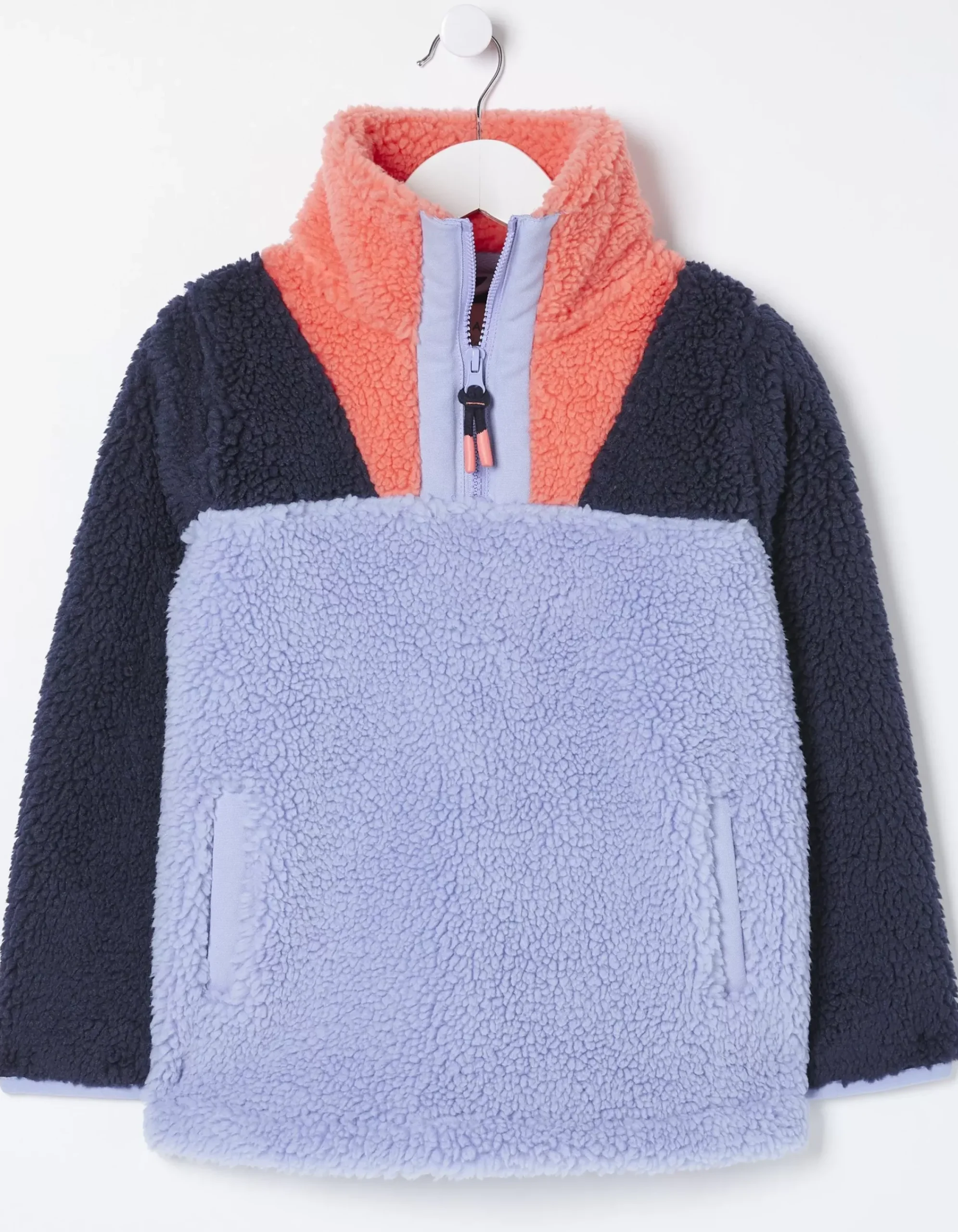 FatFace Parker Fleece Half Neck Sweatshirt Blue Outlet