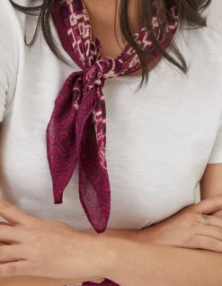 FatFace Patchwork Hair Scarf Purple Outlet
