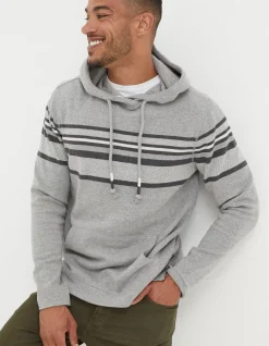 FatFace Pattern Hoodie Grey Clearance