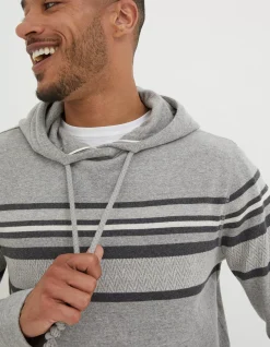 FatFace Pattern Hoodie Grey Clearance