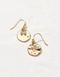FatFace Pearl And Disc Earrings Gold Discount