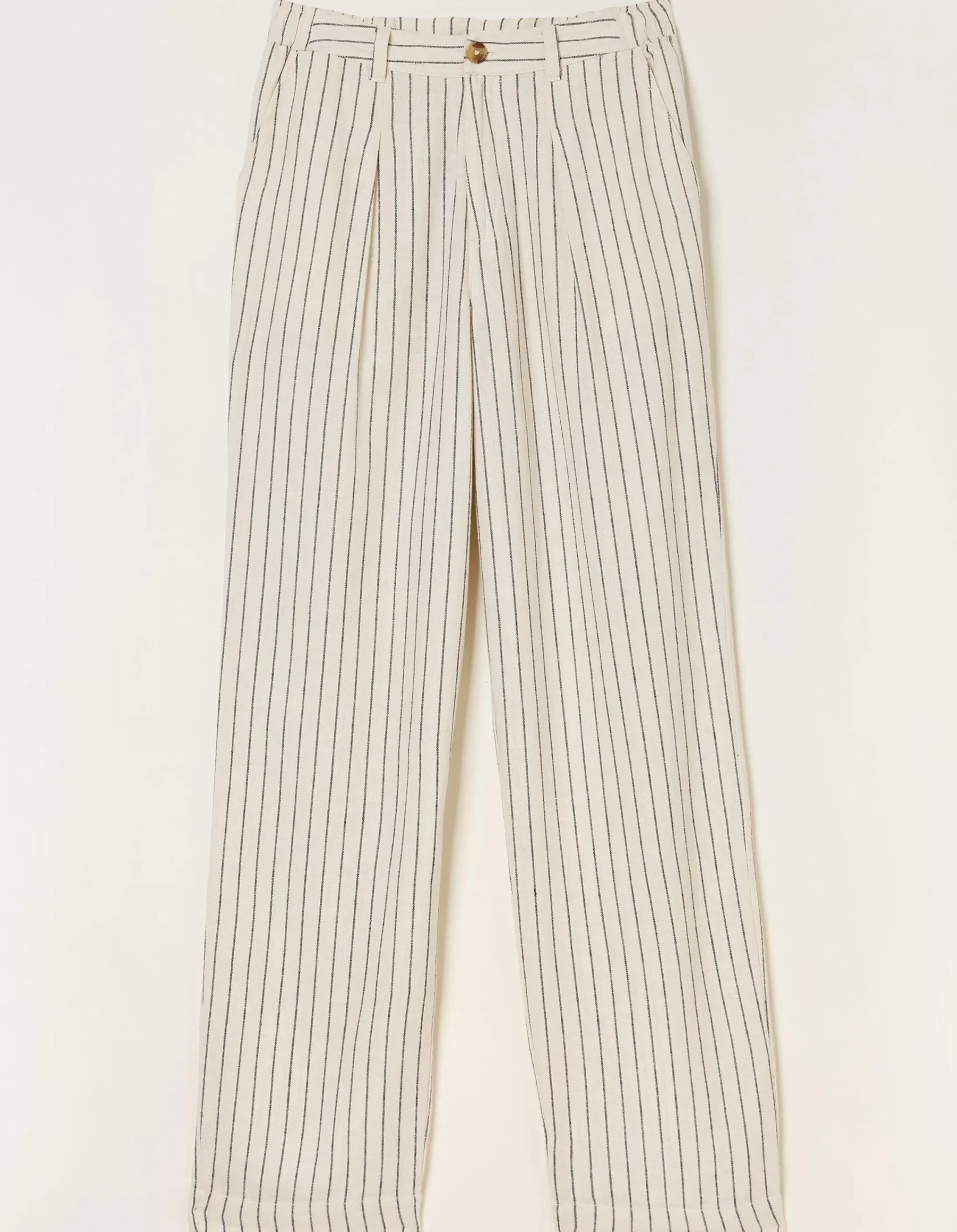 FatFace Pendeen Linen Blend Wide Leg Trousers Cream Discount