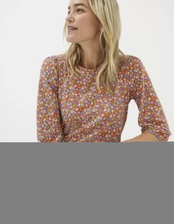 FatFace Penny Gradient Floral Top Vintage Red Online