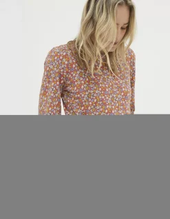 FatFace Penny Gradient Floral Top Vintage Red Online