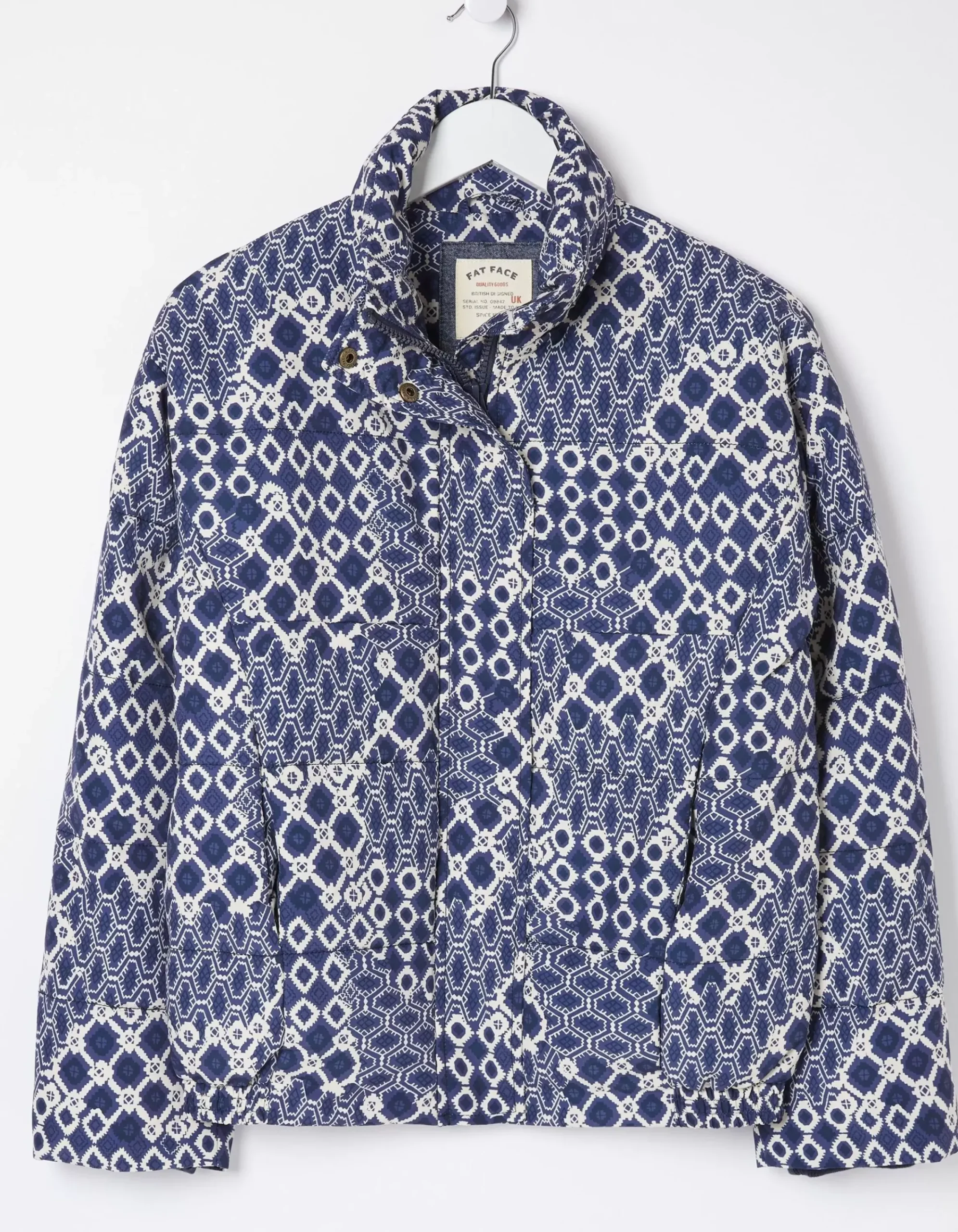 FatFace Peri Patchwork Puffer Jacket Navy Discount