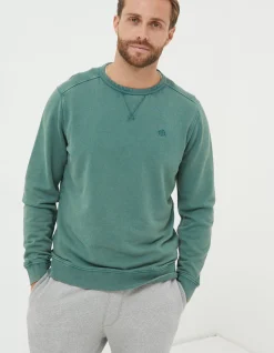 FatFace Petersfield Crew Neck Sweatshirt Teal Blue New