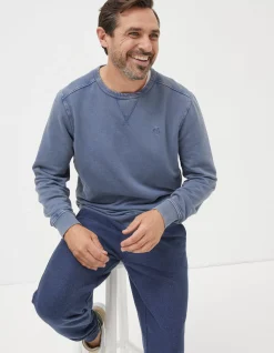 FatFace Petersfield Crew Neck Sweatshirt Dusky Blue New
