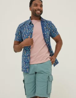 FatFace Pineham Print Shirt Navy Hot