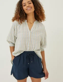 FatFace Pip Check Blouse Light Blue Online