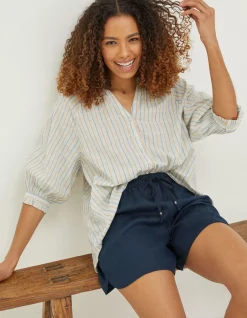 FatFace Pip Check Blouse Light Blue Online