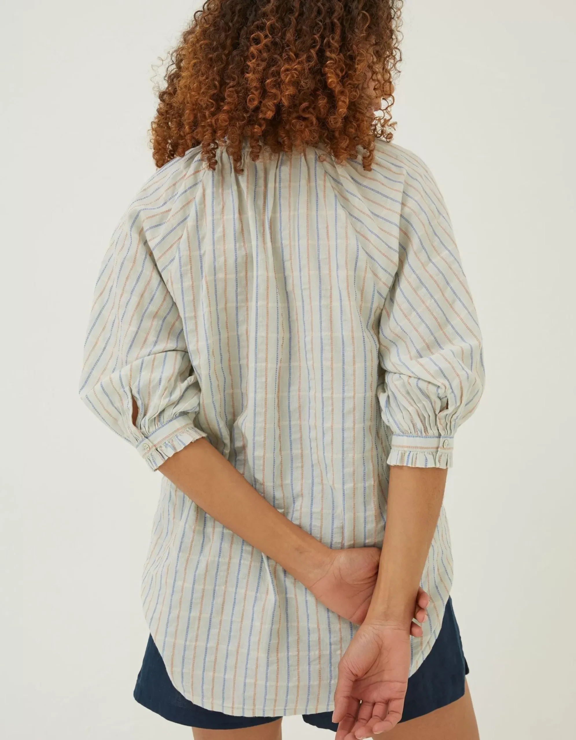 FatFace Pip Check Blouse Light Blue Online