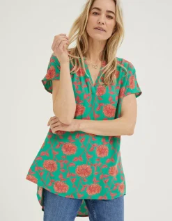 FatFace Piper Bali Blooms Tunic Bright Green Hot