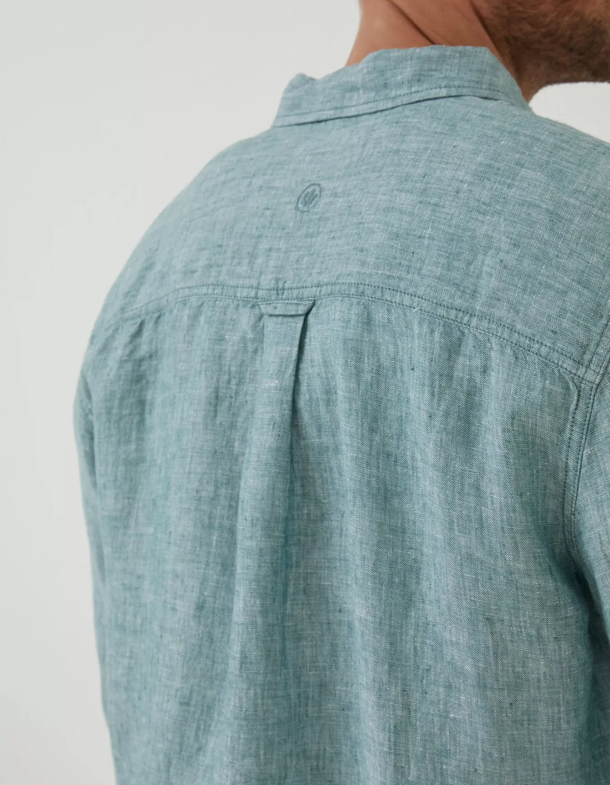FatFace Plain Linen Shirt Green New
