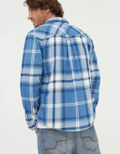 FatFace Plastow Check Shirt Blue Outlet
