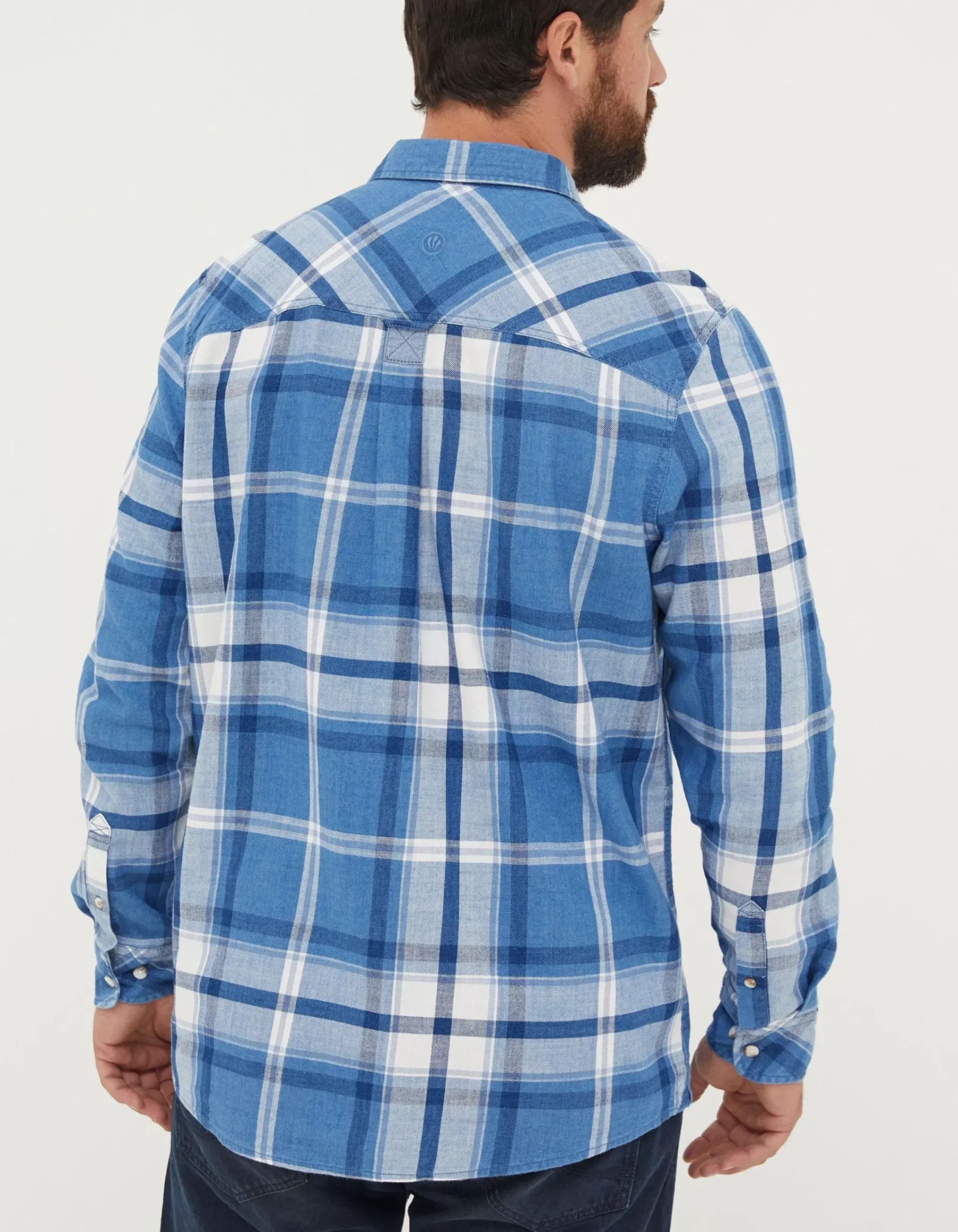 FatFace Plastow Check Shirt Blue Outlet