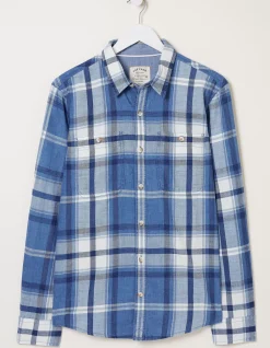 FatFace Plastow Check Shirt Blue Outlet