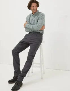 FatFace Pleated Chino Trousers Dark Grey Sale
