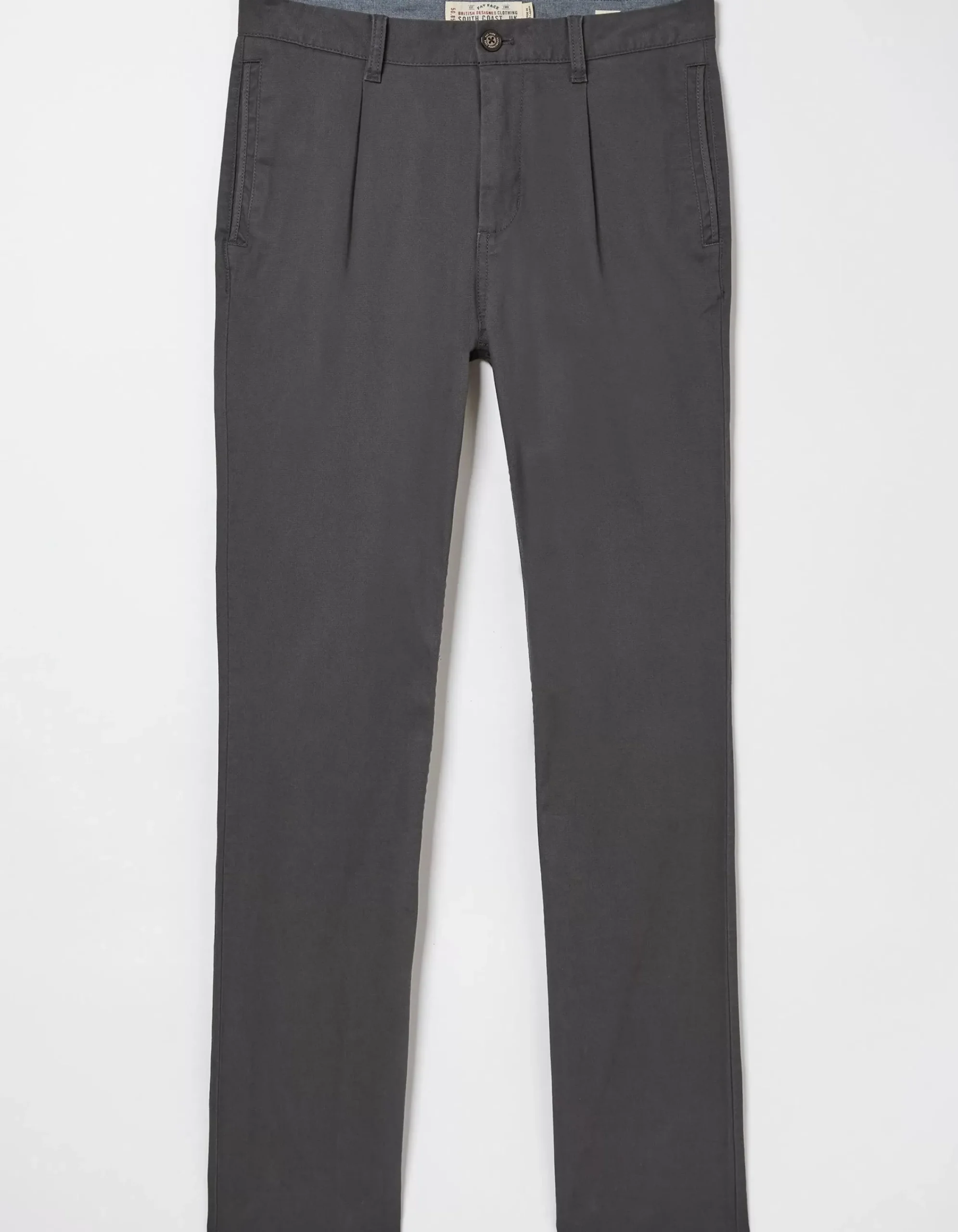 FatFace Pleated Chino Trousers Dark Grey Sale