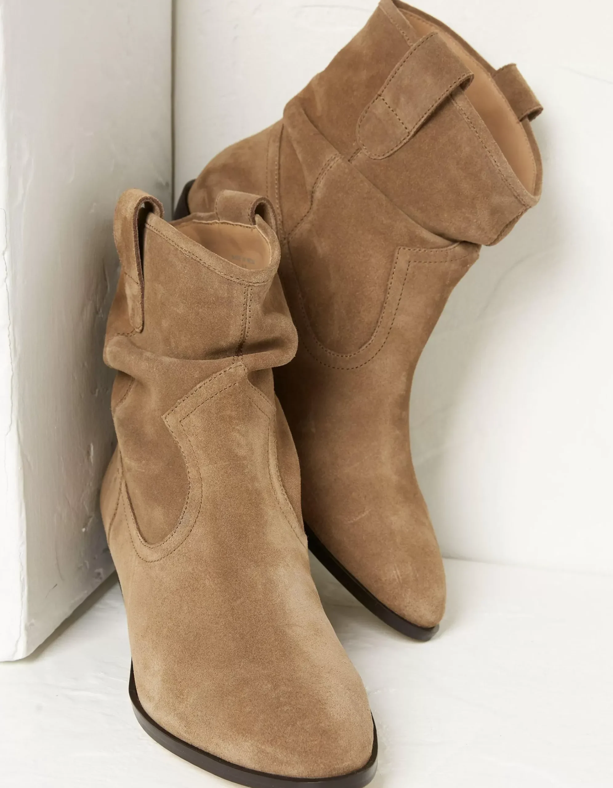 FatFace Polly Western Ankle Slouch Boot Tan Sale