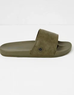 FatFace Pool Sliders Khaki Green Hot