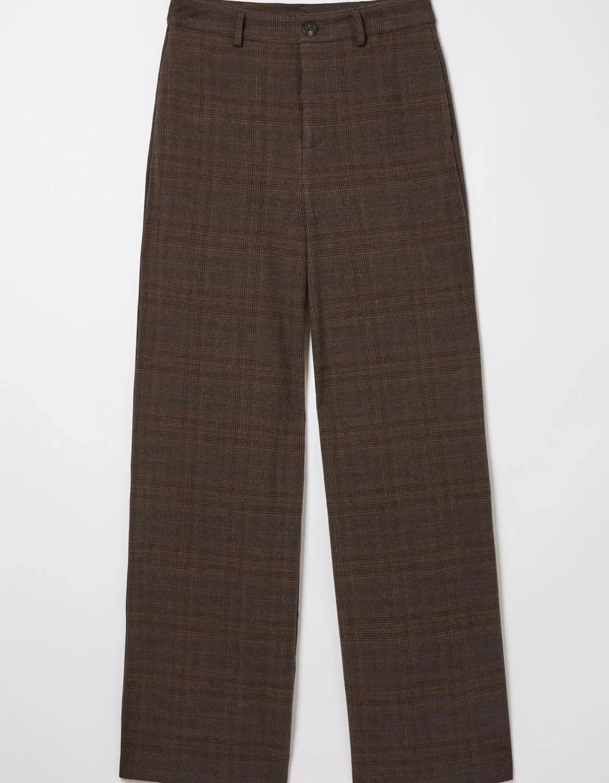 FatFace Presley Check Wide Leg Trousers Purple Discount