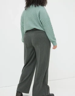 FatFace Presley Mini Check Trouser Charcoal Grey Sale