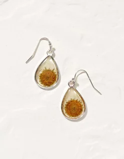 FatFace Pressed Daisy Earrings Silver Clearance