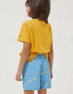 FatFace Pufferfish Swim Shorts Light Blue Clearance