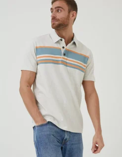 FatFace Purbeck Chest Stripe Polo Off White Hot