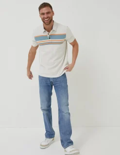 FatFace Purbeck Chest Stripe Polo Off White Hot