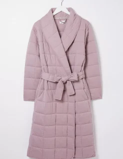 FatFace Quilted Dressing Gown Lilac Clearance