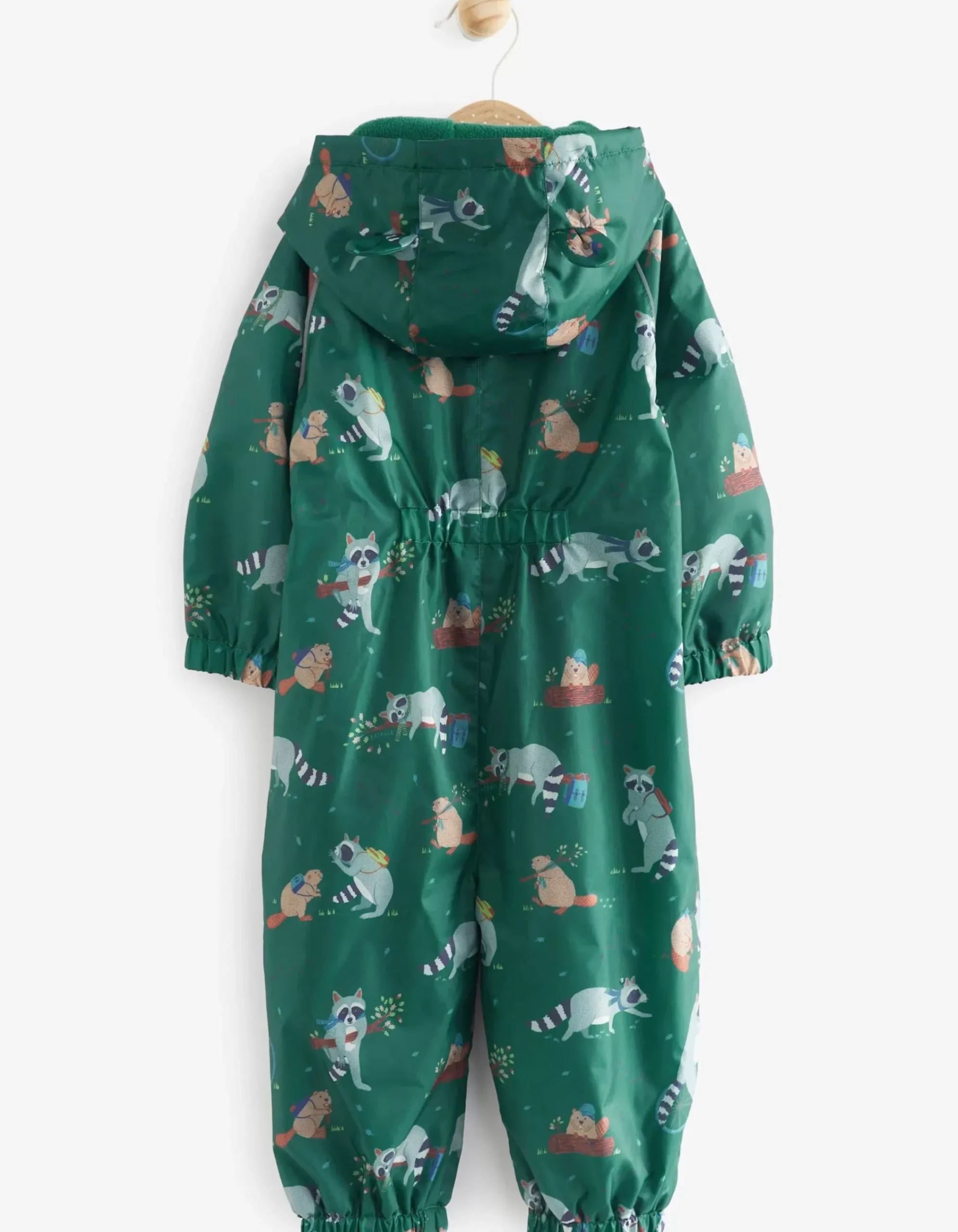 FatFace Raccoon Print Puddlesuit Green Discount