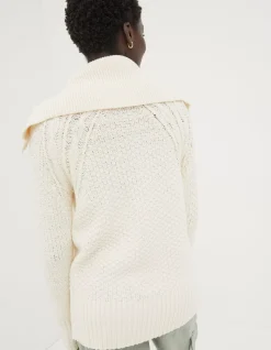 FatFace Raya Collared Cardigan Ivory Online