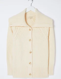 FatFace Raya Collared Cardigan Ivory Online