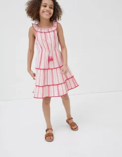 FatFace Raya Stripe Woven Dress Multi Colour New