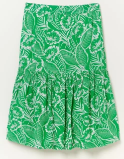 FatFace Remy Tropical Leaf Skirt Bright Green Best