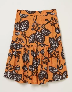 FatFace Remy Vine Floral Skirt Golden Yellow New