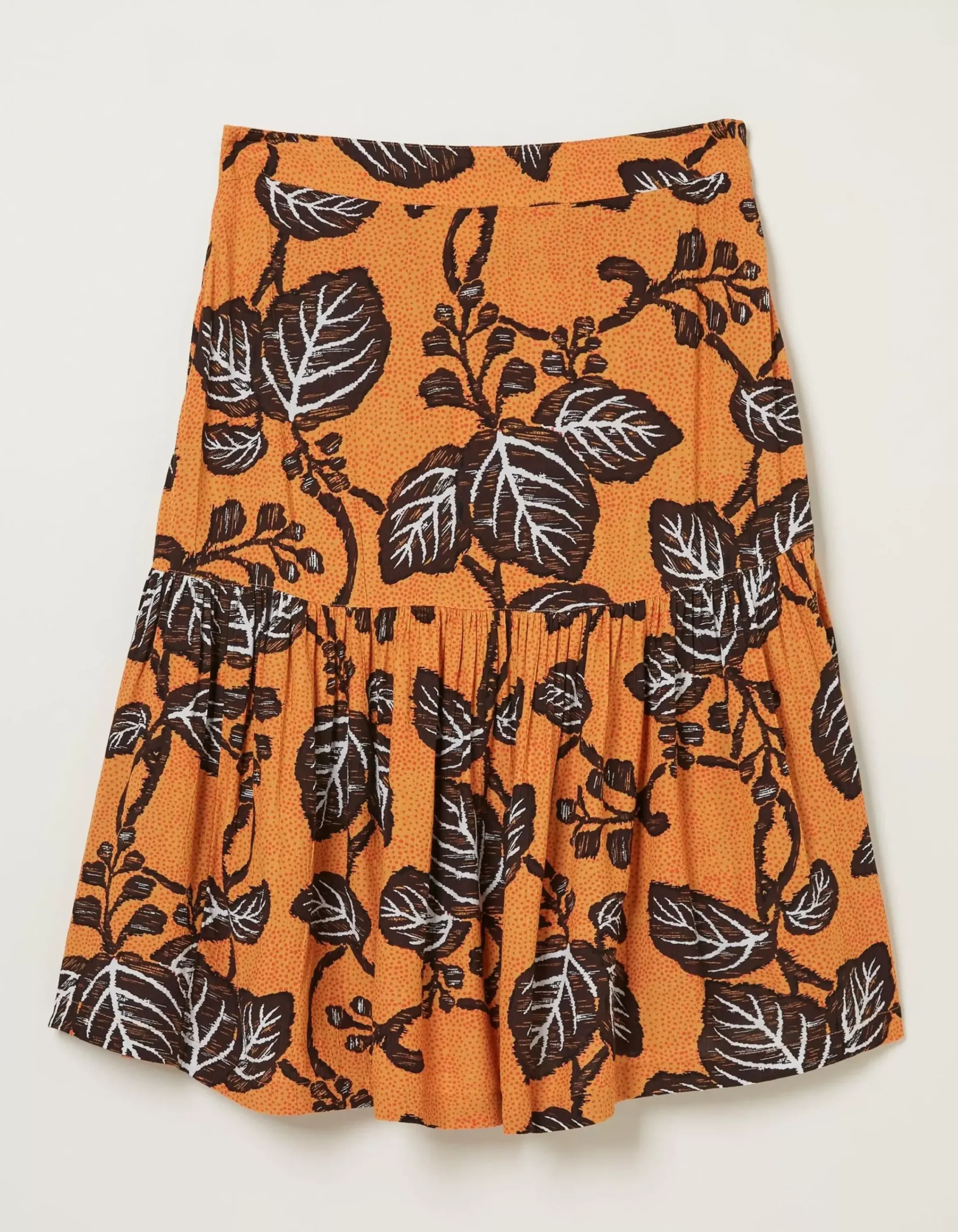FatFace Remy Vine Floral Skirt Golden Yellow New