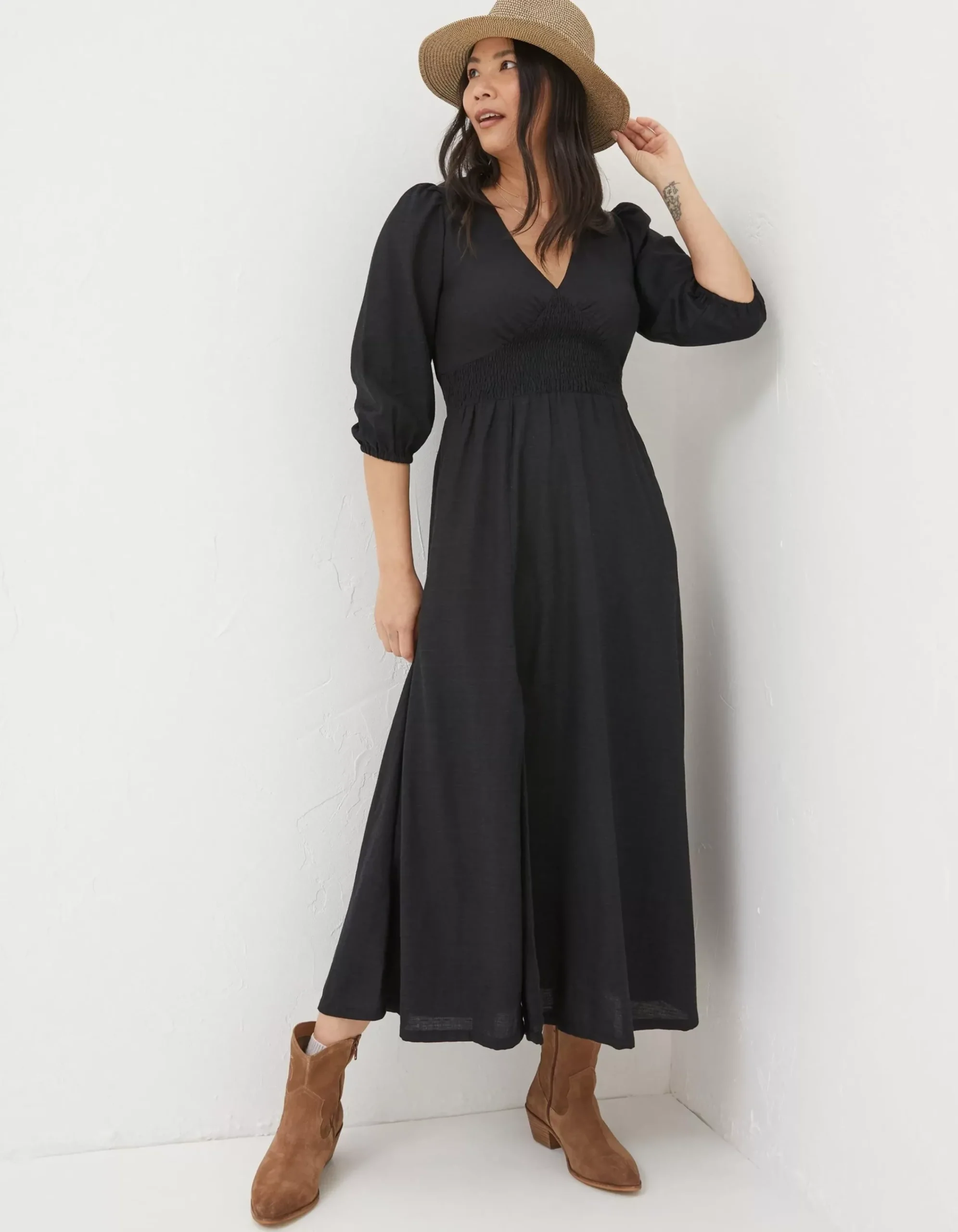 FatFace Rene Midi Dress Black Hot