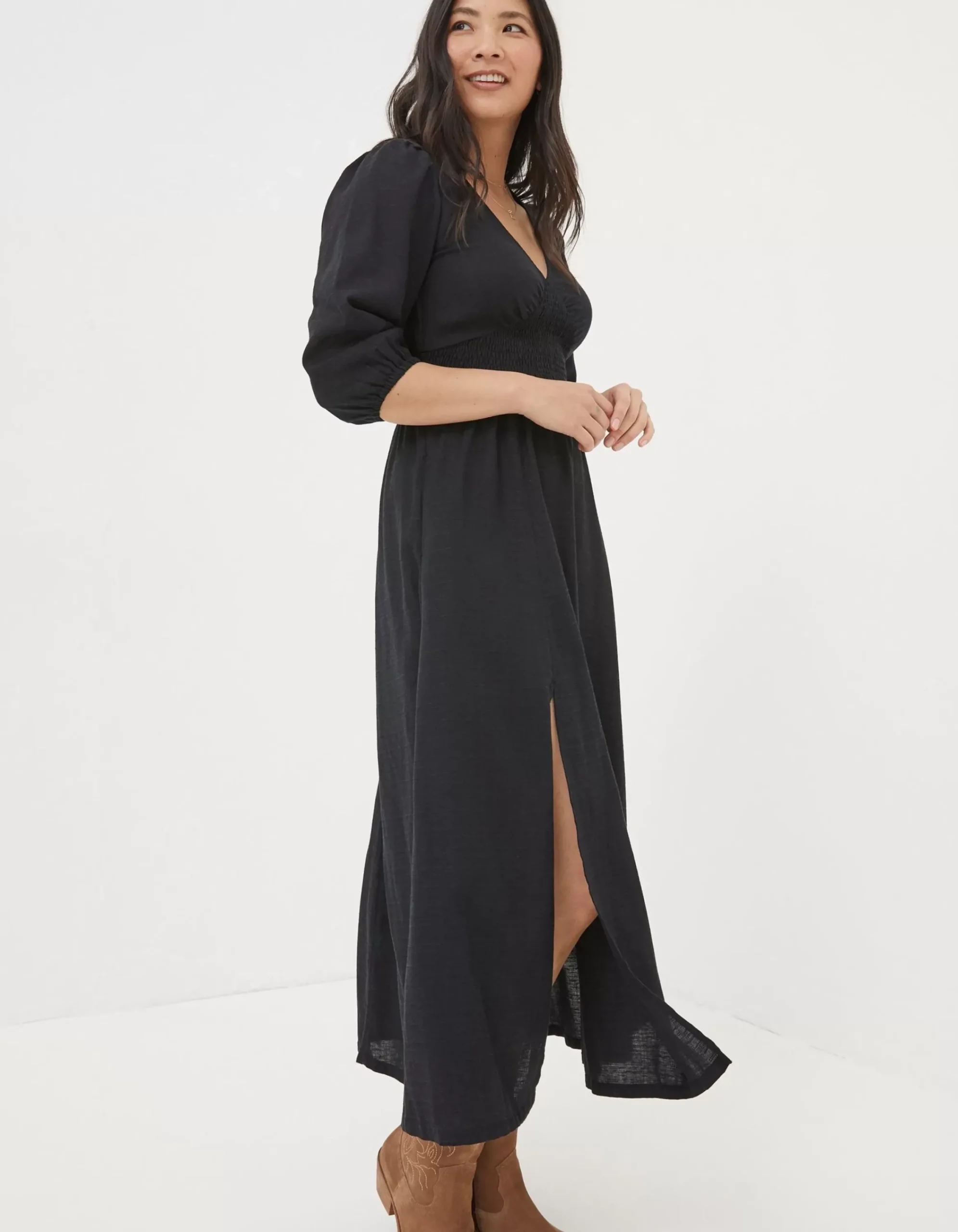 FatFace Rene Midi Dress Black Hot