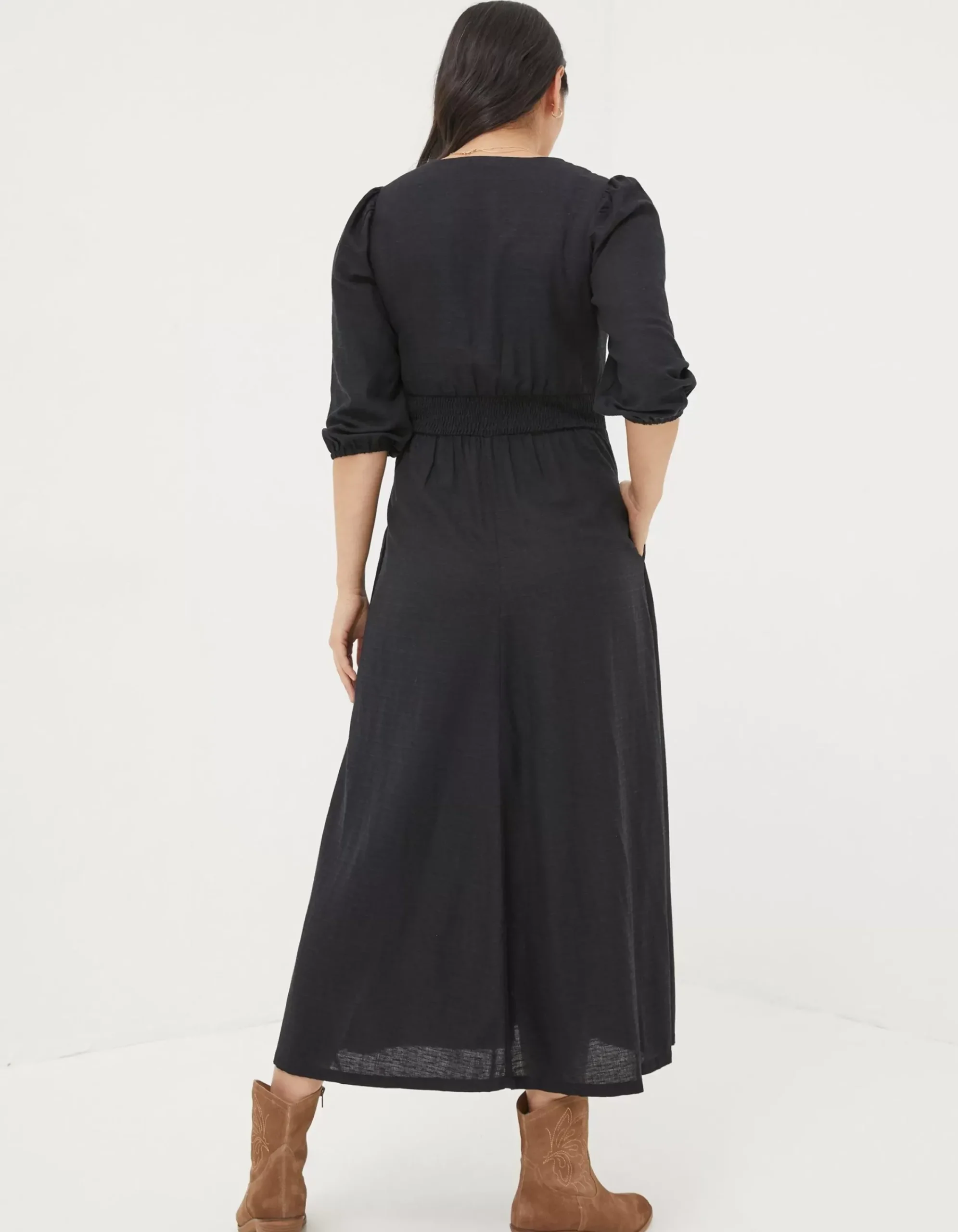 FatFace Rene Midi Dress Black Hot