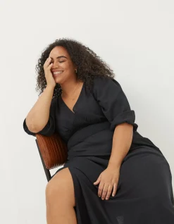 FatFace Rene Midi Dress Black Hot