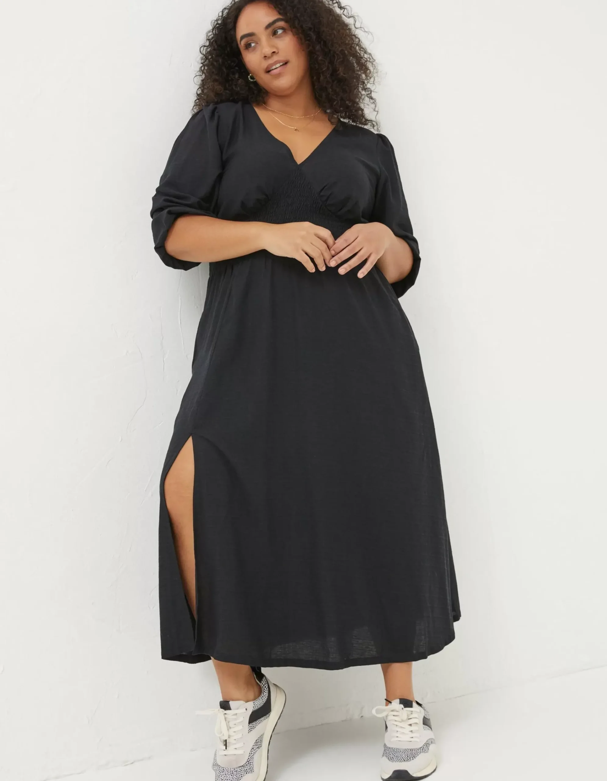 FatFace Rene Midi Dress Black Hot
