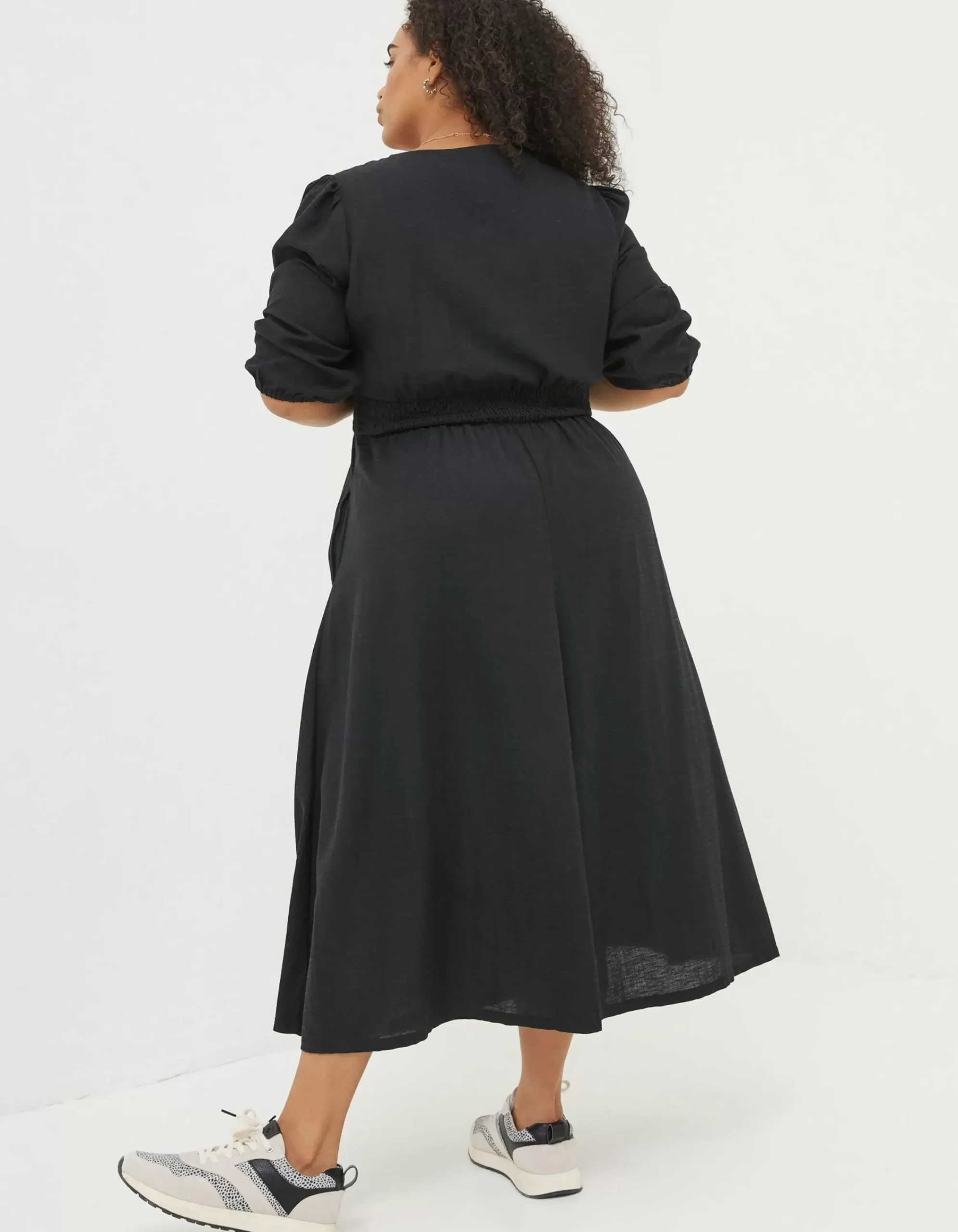 FatFace Rene Midi Dress Black Hot