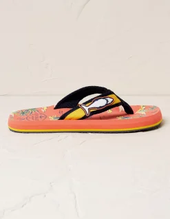 FatFace Resort Print Flip Flops Orange Discount